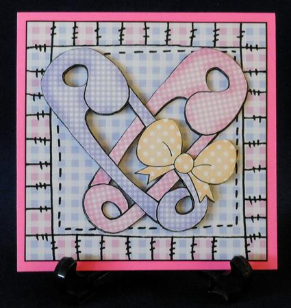8 x 8 Baby Pins Scalloped Corner Topper by Michelle Chivers