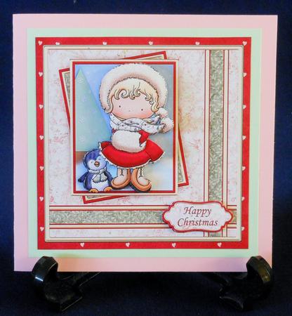 Maisy Muff Christmas Square Card Topper & Decoupage by Michelle Chivers