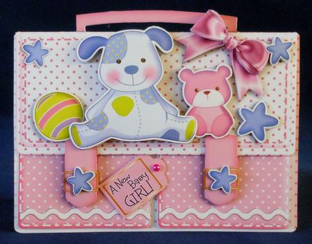 Satchel Handbag Tent Card Mini-kit - New Baby Girl by Michelle Chivers