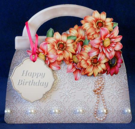 Dahlias Handbag Card Mini Kit by Michelle Chivers