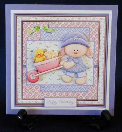 Susie with Her Wheelbarrow Card, with Decoupage by Michelle Chivers