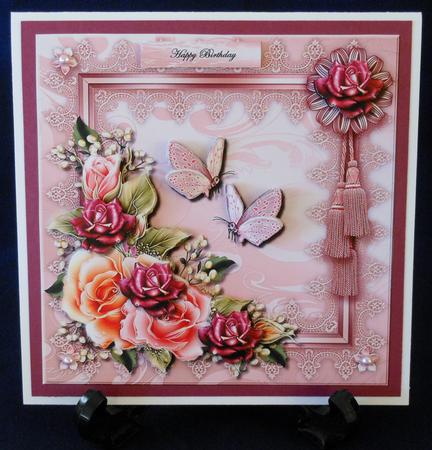 Roses in Lace Frame by Michelle Chivers
