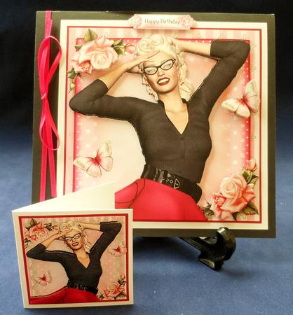 Retro Rock and Roll Cherry Card Front Kit by Michelle Chivers