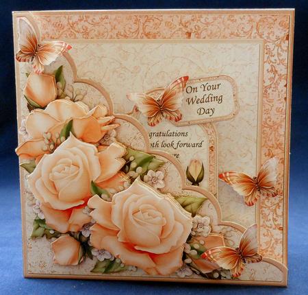 Square Scallop Pocket Cream Roses Mini Kit All Occasions by Michelle Chivers