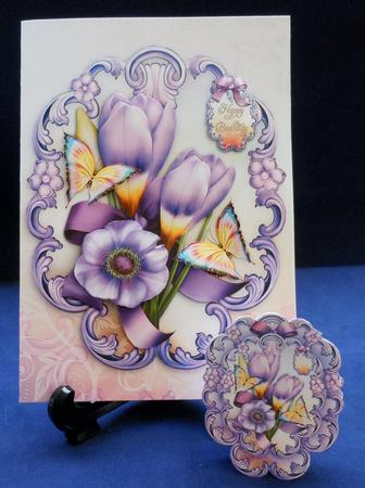Violet Crocus with Butterflies by Michelle Chivers