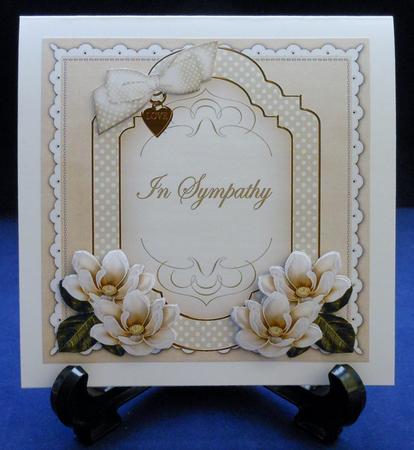 Cream Magnolia in Sympathy Fancy 7in Decoupage Topper by Michelle Chivers