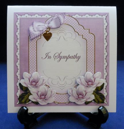 Lilac Magnolia in Sympathy Fancy 7in Decoupage Topper by Michelle Chivers