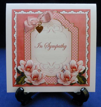 Pink Magnolia in Sympathy Fancy 7in Decoupage Topper by Michelle Chivers