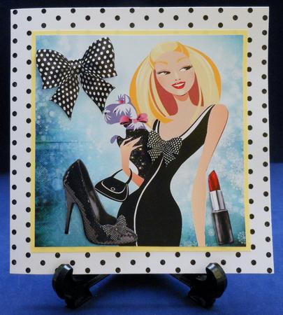 Pretty in Polka Dot Dress with Sparkle Shoe & Lippy 8x8 by Michelle Chivers