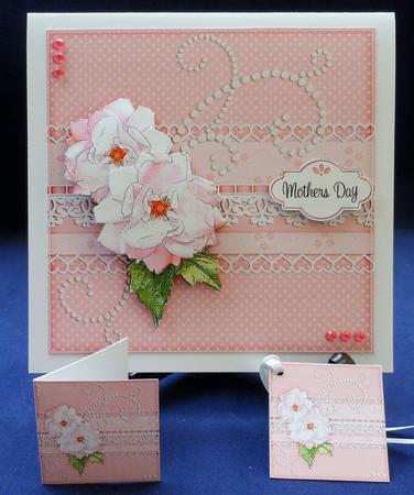 8x8 Roses Pearls & Lace a Touch of Elegance Mini Kit 3D Deco by Michelle Chivers