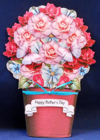 Camellia Rose Flutters Plant Pot Shaped Card Kit by Michelle Chivers