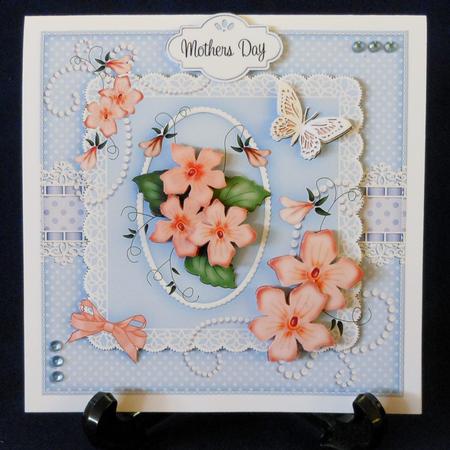 8x8 Pretty Violas & Lace a Touch of Elegance Mini Kit 3D Dec by Michelle Chivers