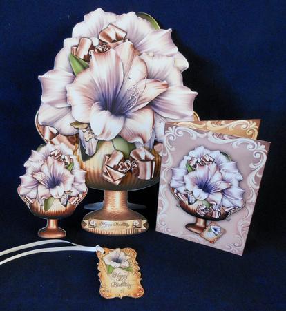 Cream Flowers in Decorative Vase by Michelle Chivers