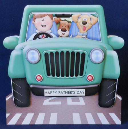 1 Man & His Dog & a Jeep 3D Shape Card & Decoupage Kit by Michelle Chivers