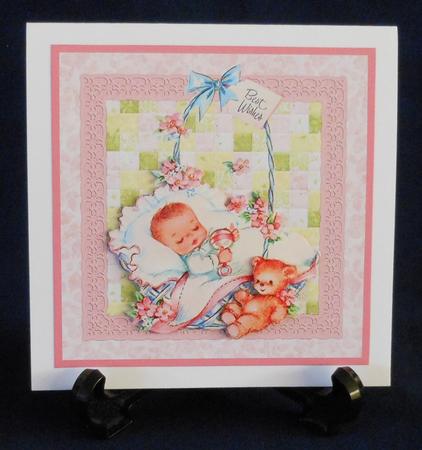 New Baby Girl Patchwork Topper & Decoupage by Michelle Chivers