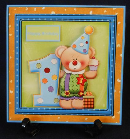Teddy Clown Card with Decoupage by Michelle Chivers