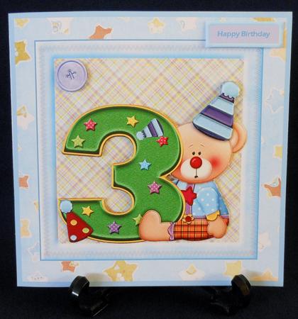 Three Year Old Teddy Bear Clown and Topper by Michelle Chivers