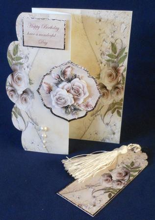 White Rose Scallop Fold Back Card Mini Kit by Michelle Chivers