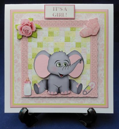 Baby Elephant Mini Kit & Decoupage - 1st Birthday / New Baby by Michelle Chivers