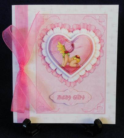New Baby Girl Pretty Pink Heart Shaped Pyramid by Michelle Chivers