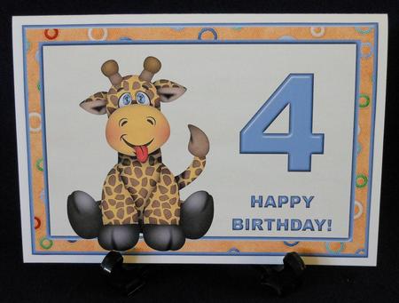 Giraffe Birthday Toppers Age 3 & 4 by Michelle Chivers
