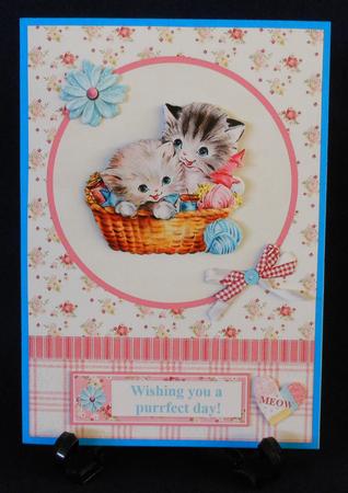 Little Kittens in a Basket Topper & Decoupage by Michelle Chivers