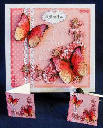 8x8 Floral Butterfly a Touch of Elegance Mini Kit 3D Decoupa by Michelle Chivers