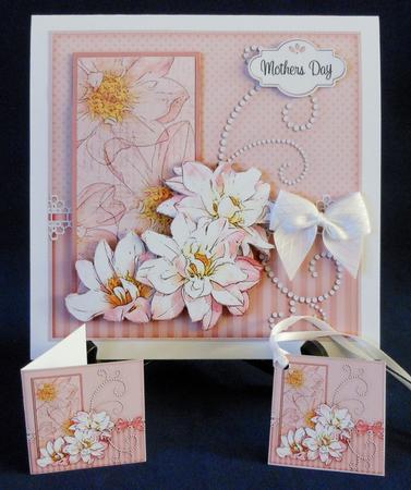 8x8 Flowers & Pearls a Touch of Elegance Mini Kit 3D Decoupa by Michelle Chivers