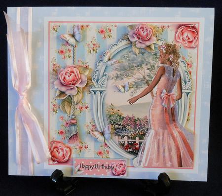 The Peach Rose Card Front Kit with Insert by Michelle Chivers