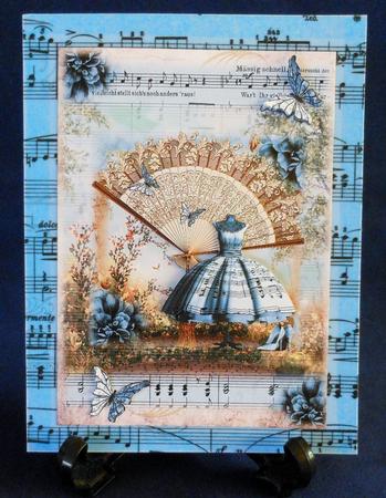 Beautiful Vintage Style Blue Music Dress by Michelle Chivers
