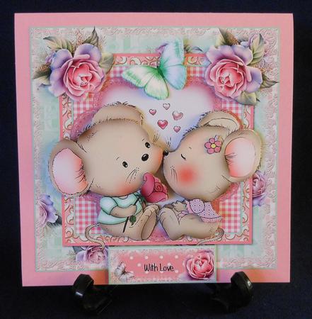 Sweet on You Cute 6x6 Card Topper with Decoupage by Michelle Chivers