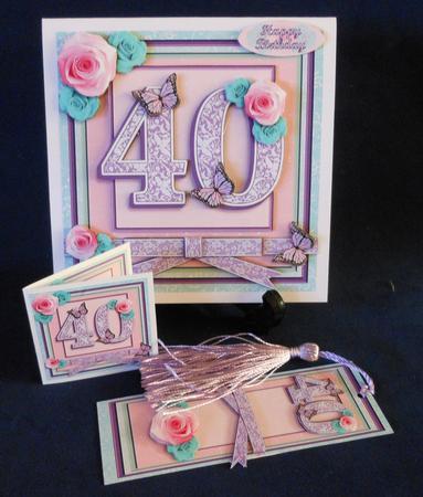 40th Birthday in Mint and Lilac 8x8 Square Mini Kit by Michelle Chivers