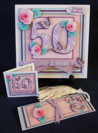 50th Birthday in Mint and Lilac 8x8 Square Mini Kit by Michelle Chivers