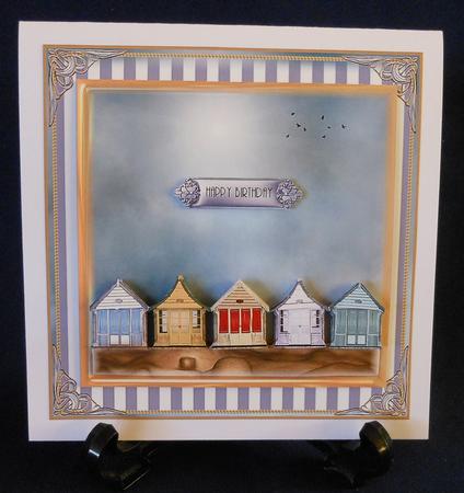 The Beach Huts Card Front Kit by Michelle Chivers