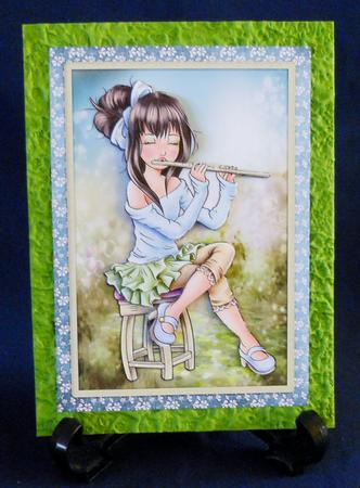 The Flautist Card Front by Michelle Chivers