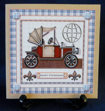 Male Card Topper Antique Car by Michelle Chivers