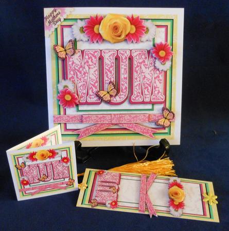 Mum Birthday Yellow and Pink Flowers 8x8 Mini Kit by Michelle Chivers
