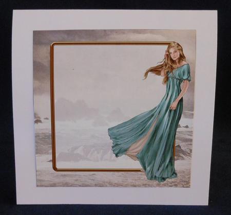 Lady Guinevere (aqua) 8x8 Quick Card Insert by Michelle Chivers
