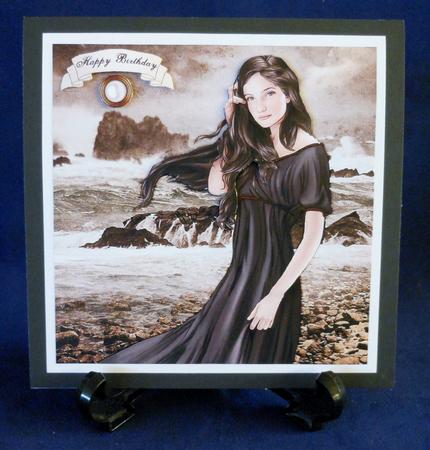 Lady Guinevere (black) 8x8 Quick Card by Michelle Chivers