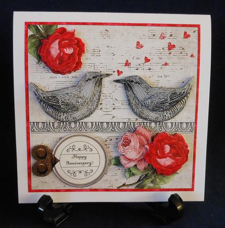 Vintage Birds in Love Kit ? Pink and Red Roses by Michelle Chivers