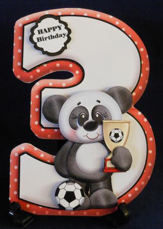 Age 3 Soccer Panda Shape Card Mini Kit by Michelle Chivers