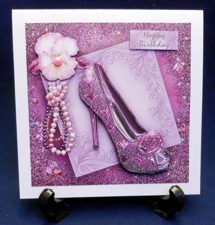 Amethyst Slipper Decoupage Card by Michelle Chivers