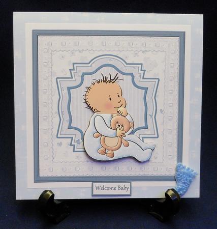 Baby Boy Baby Shower Card with Decoupage by Michelle Chivers