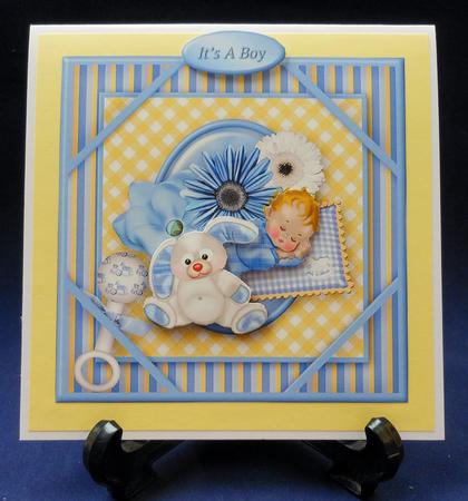 Hush Little Baby Corner Frame Card - Blue by Michelle Chivers