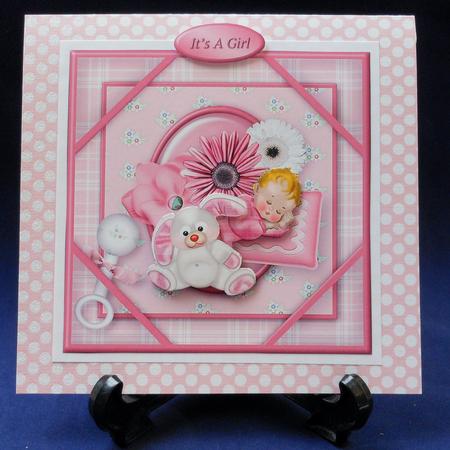 Hush Little Baby Corner Frame Card - Pink by Michelle Chivers