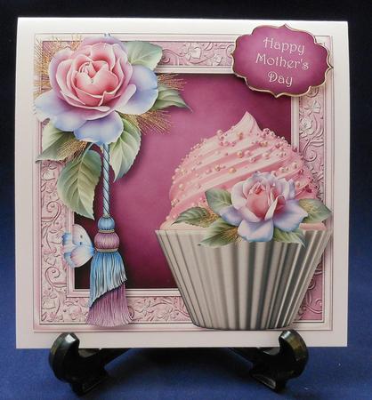 Pastel Rose Cupcake 8x8 Quick Topper by Michelle Chivers