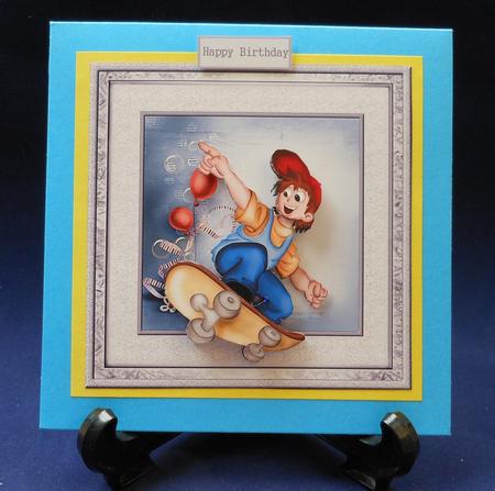 Skate Boarder Card with Decoupage by Michelle Chivers
