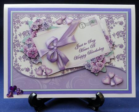 Lilac Letters Waved Card Front by Michelle Chivers