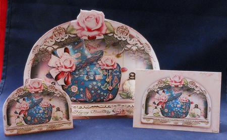 Box Dresser with Purse, Hat, Perfume and Roses by Michelle Chivers