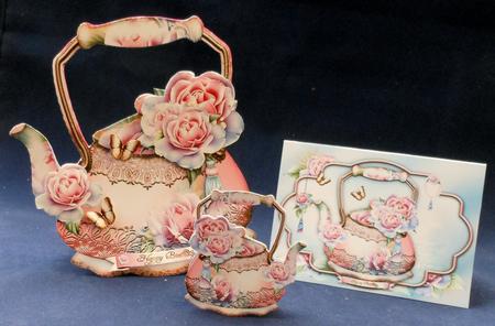 Soft Vintage Teapot with Romantic Roses by Michelle Chivers